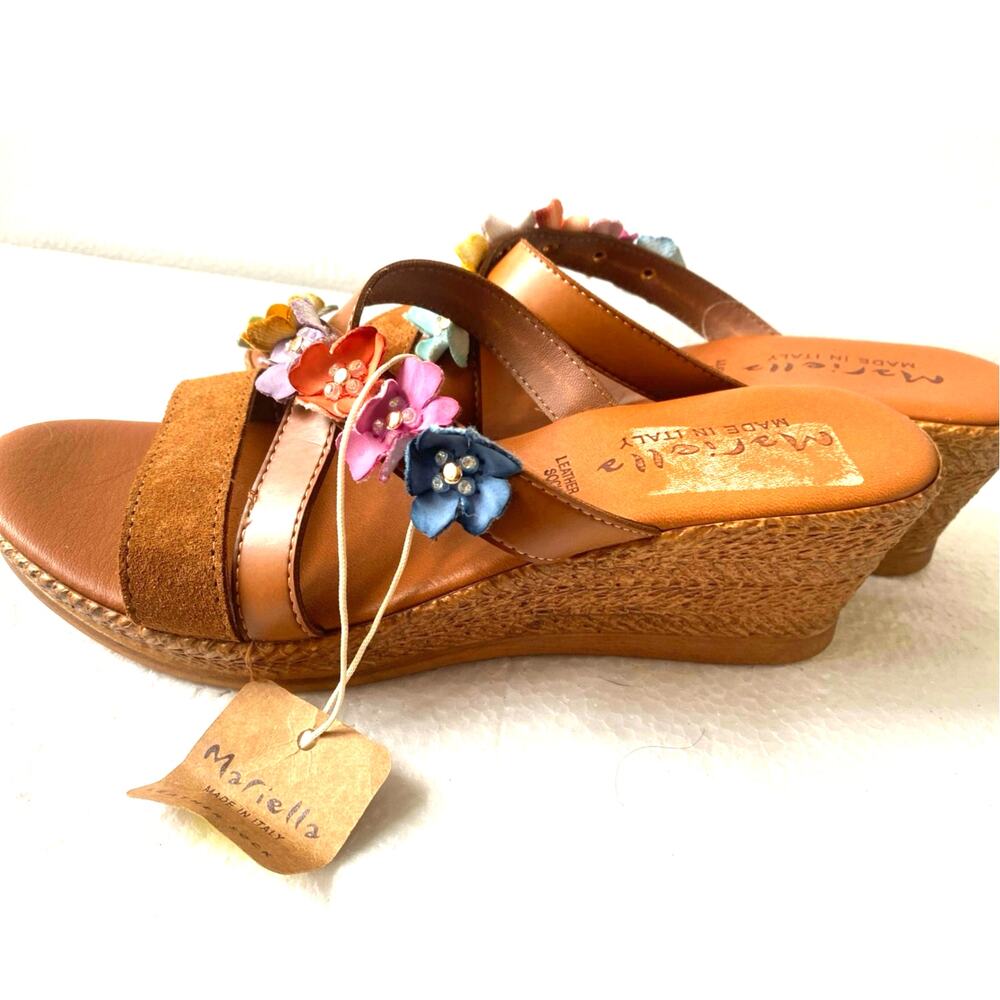 Mariella Floral Wedge Sandals, crafted in Italy. #9 new